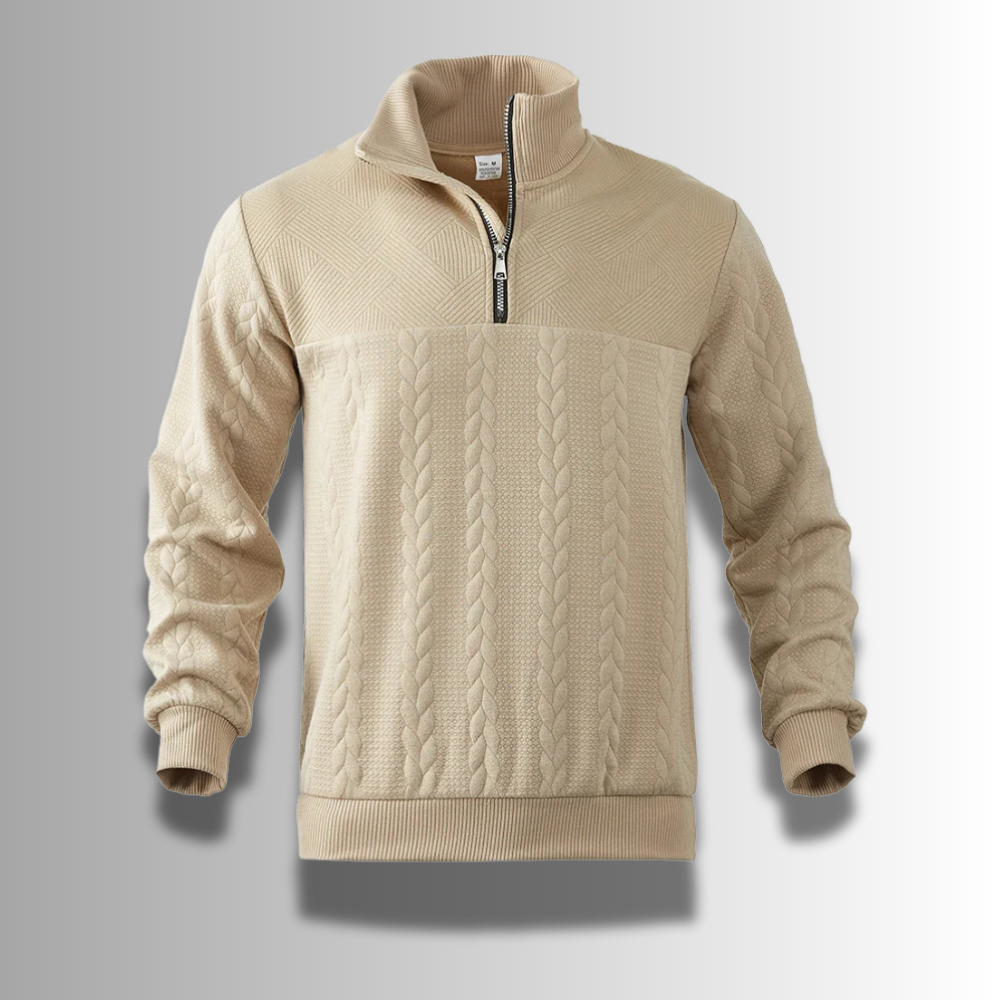 Warm Classic Men's Merino Quarter Zip Sweater – Cable, Wool - Tophatter Daily Deals