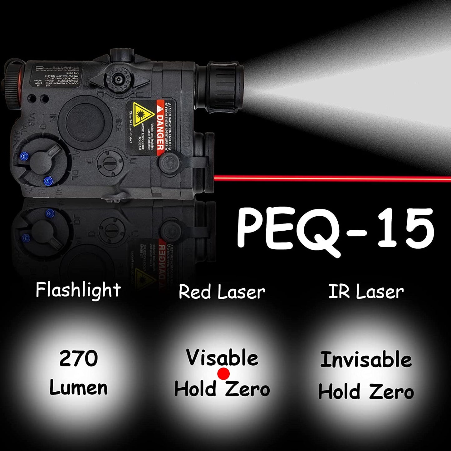 AN PEQ-15 Battery Case Red Dot Laser LED Flashlight - Tophatter Daily Deals