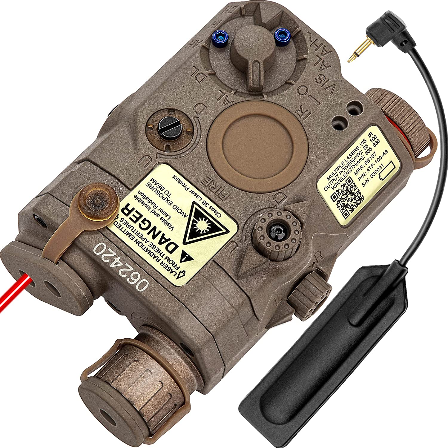 AN PEQ-15 Battery Case Red Dot Laser LED Flashlight Brown - Tophatter Daily Deals