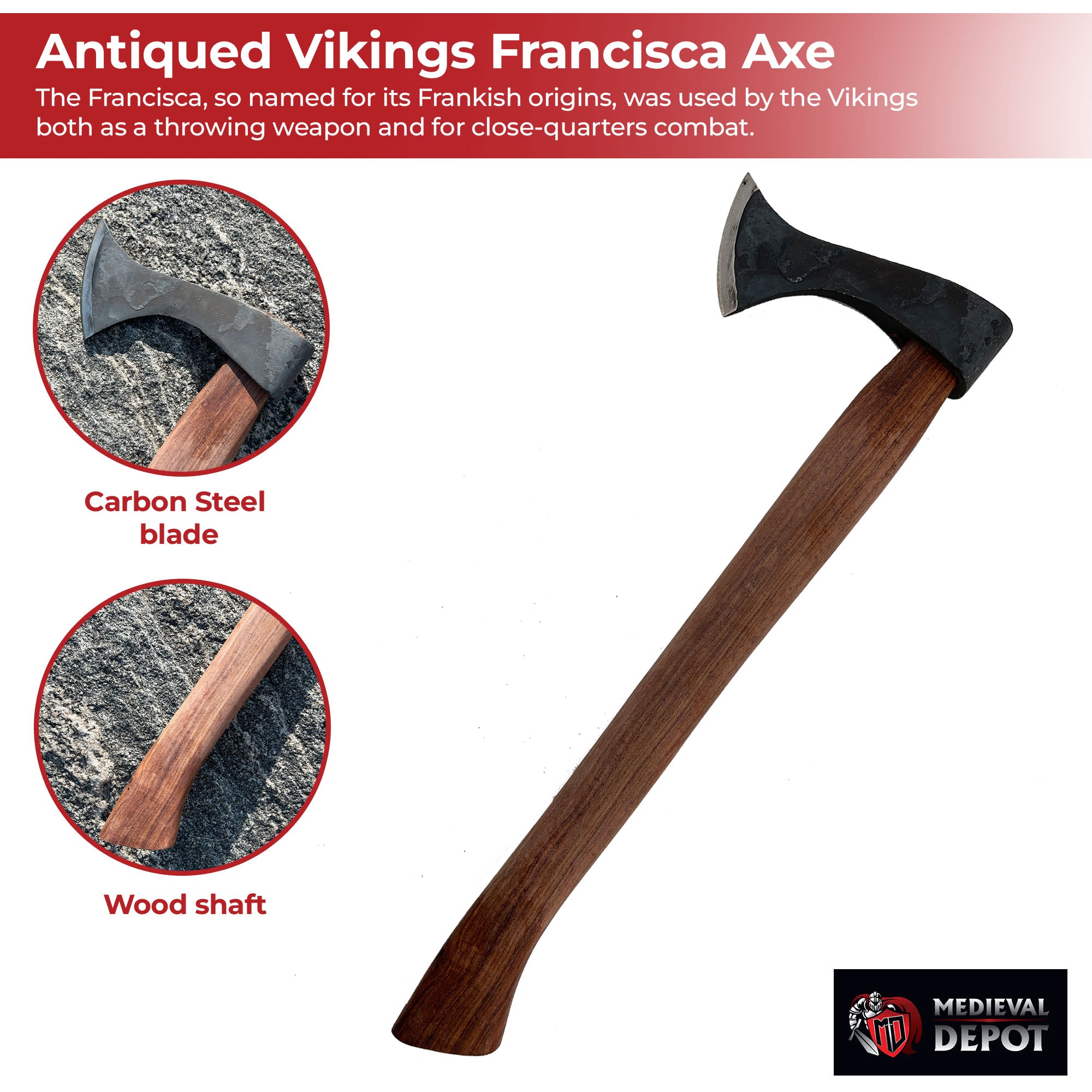 Antiqued Vikings Francisca Axe historical period - Tophatter Daily Deals