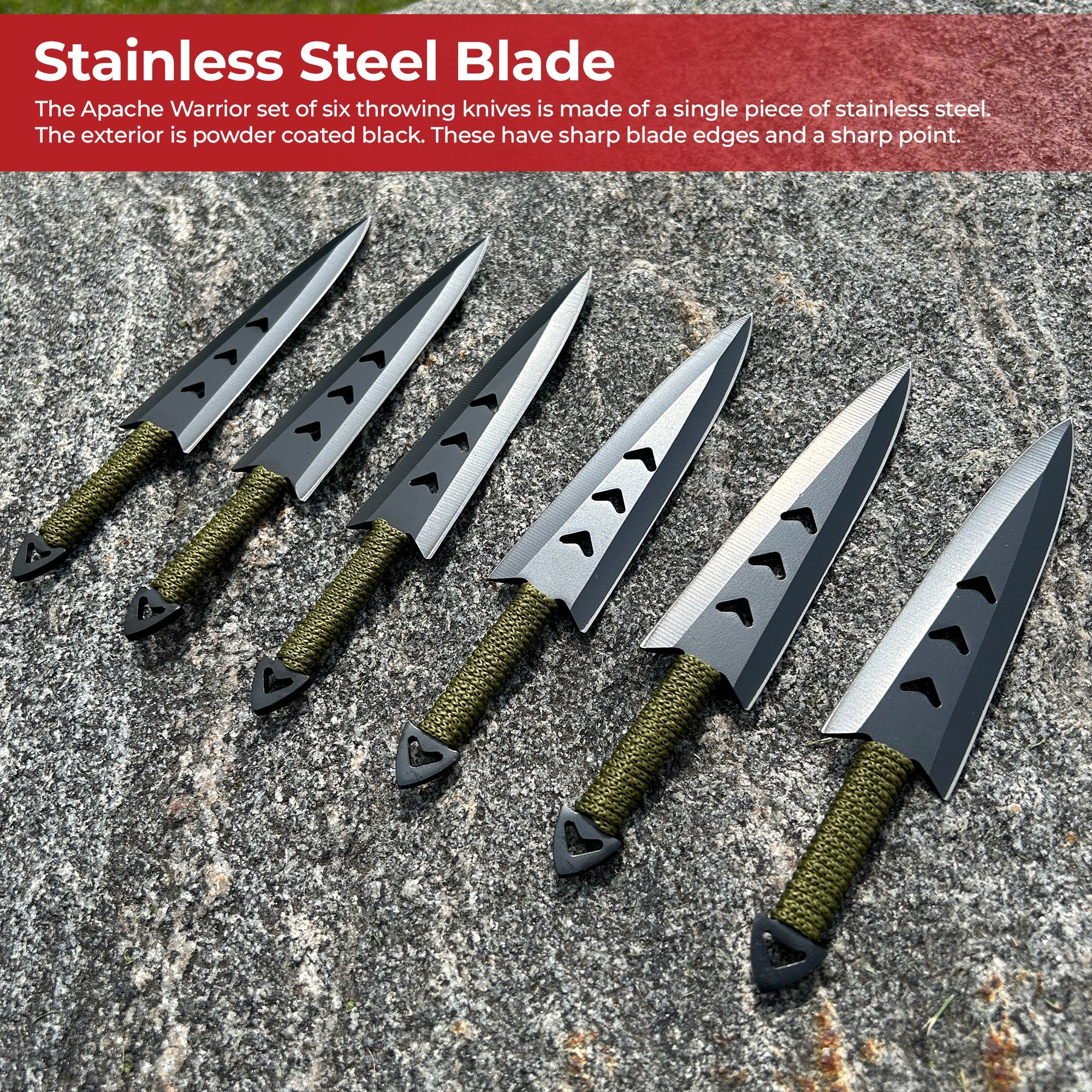Apache Warrior Arrowhead Throwers Six Knives knives - Tophatter Daily Deals