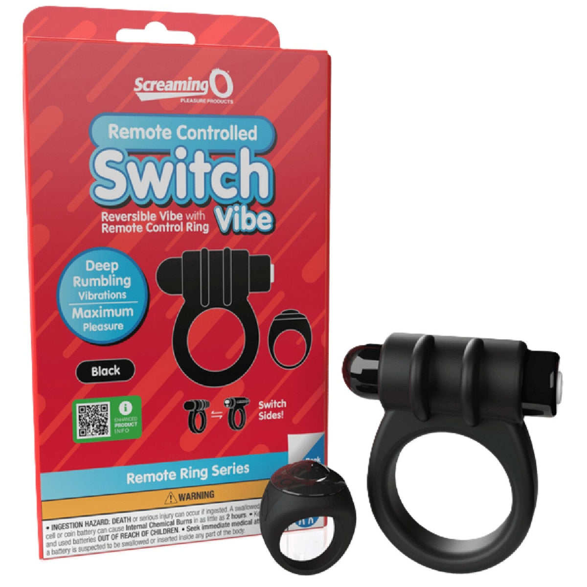 Remote Control Switch Vibe (Black) – Waterproof Rechargeable Double-Sided Vibrating Cock Ring > Cock Ring > Vibrating - Tophatter Daily Deals