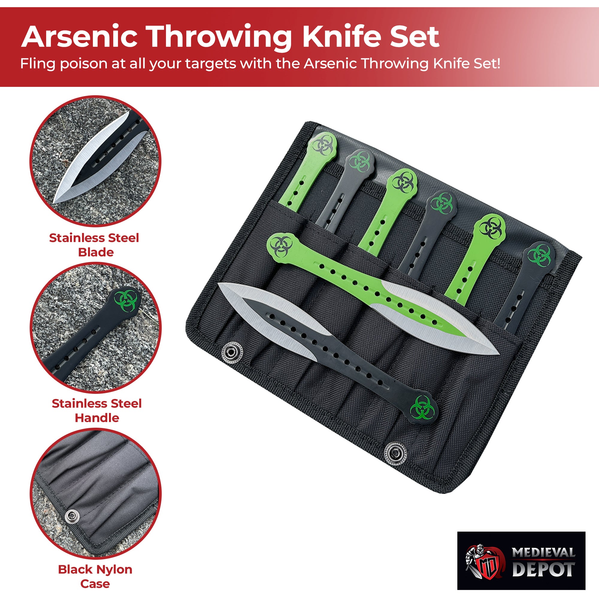 Arsenic Throwing Knife Set knives - Tophatter Daily Deals