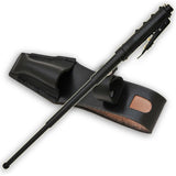 AUTOMATIC Baton Police Grade W/Leather Solid Metal Stick Black SD-Baton - Tophatter Daily Deals