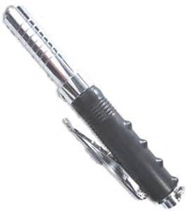 AUTOMATIC Baton Police Grade W/Leather Solid Metal Stick Black SD-Baton - Tophatter Daily Deals