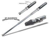 AUTOMATIC Baton Police Grade W/Leather Solid Metal Stick Black SD-Baton - Tophatter Daily Deals
