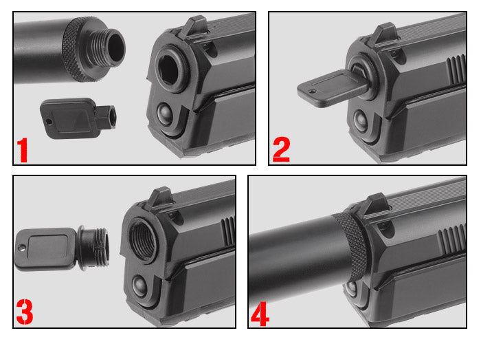 ASG Universal Fake Silencer, Aluminum, For Select ASG Pistols - Tophatter Daily Deals