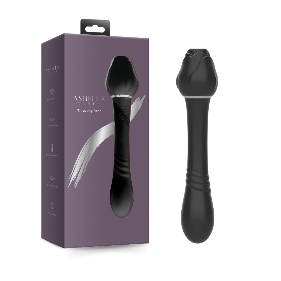 Ashella Vibes Thrusting Rose – Suction and Vibrating Thruster Vibrator > Sex Toys For Ladies > Rose Stimulators - Tophatter Daily Deals