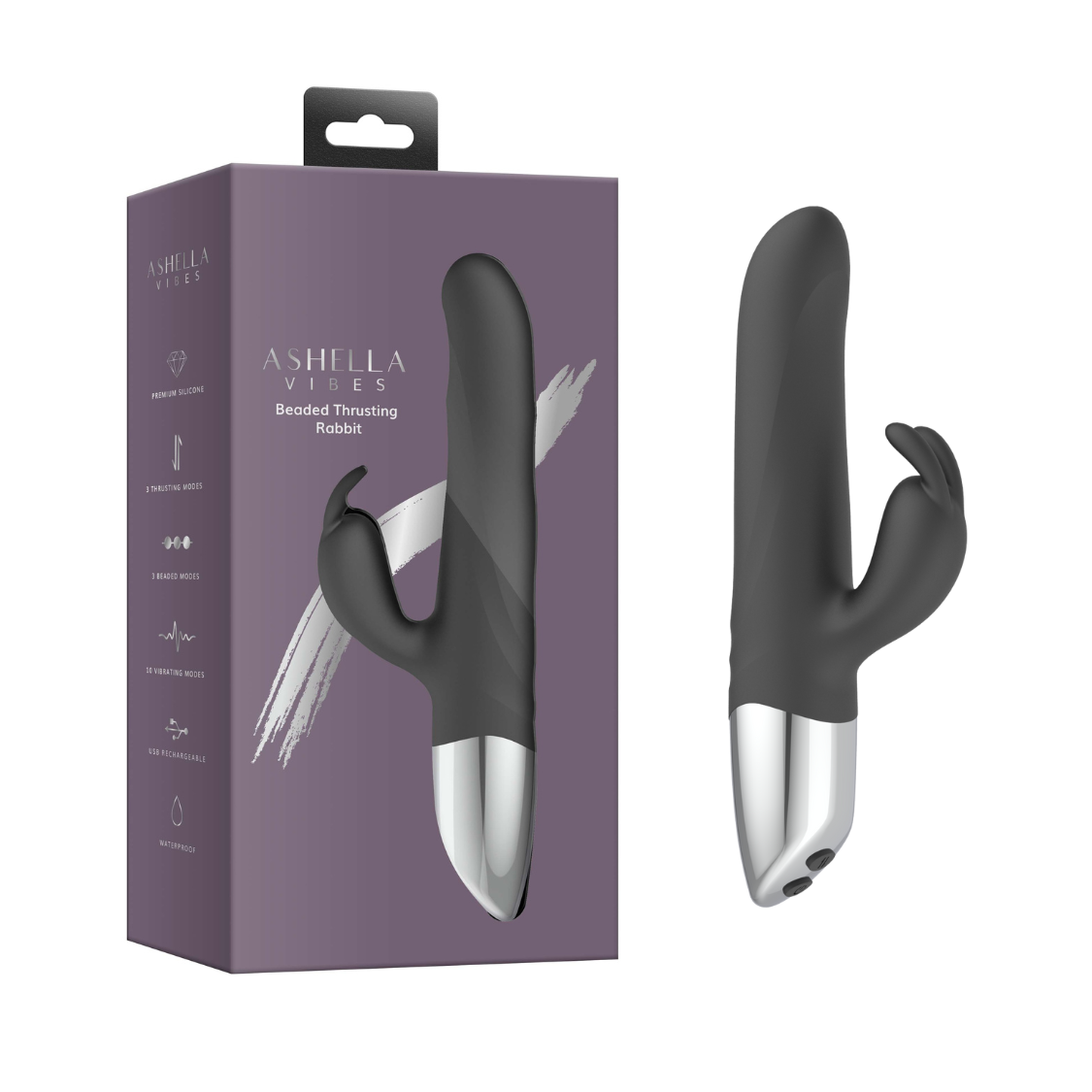 Ashella Vibes Beaded Thrusting Rabbit Vibrator – Dual-Action Vibrator > Vibrators > Ladies > Rabbit - Tophatter Daily Deals