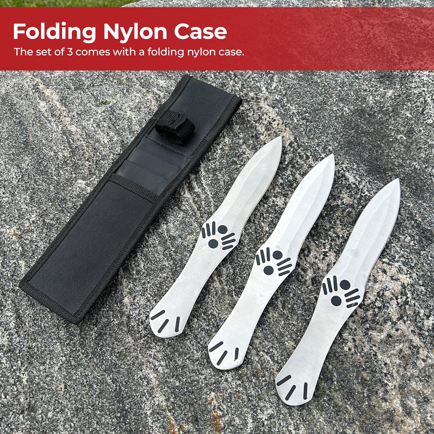 Assassins Creed Brotherhood Silver 3 Piece Throwing Knife Set knives - Tophatter Daily Deals