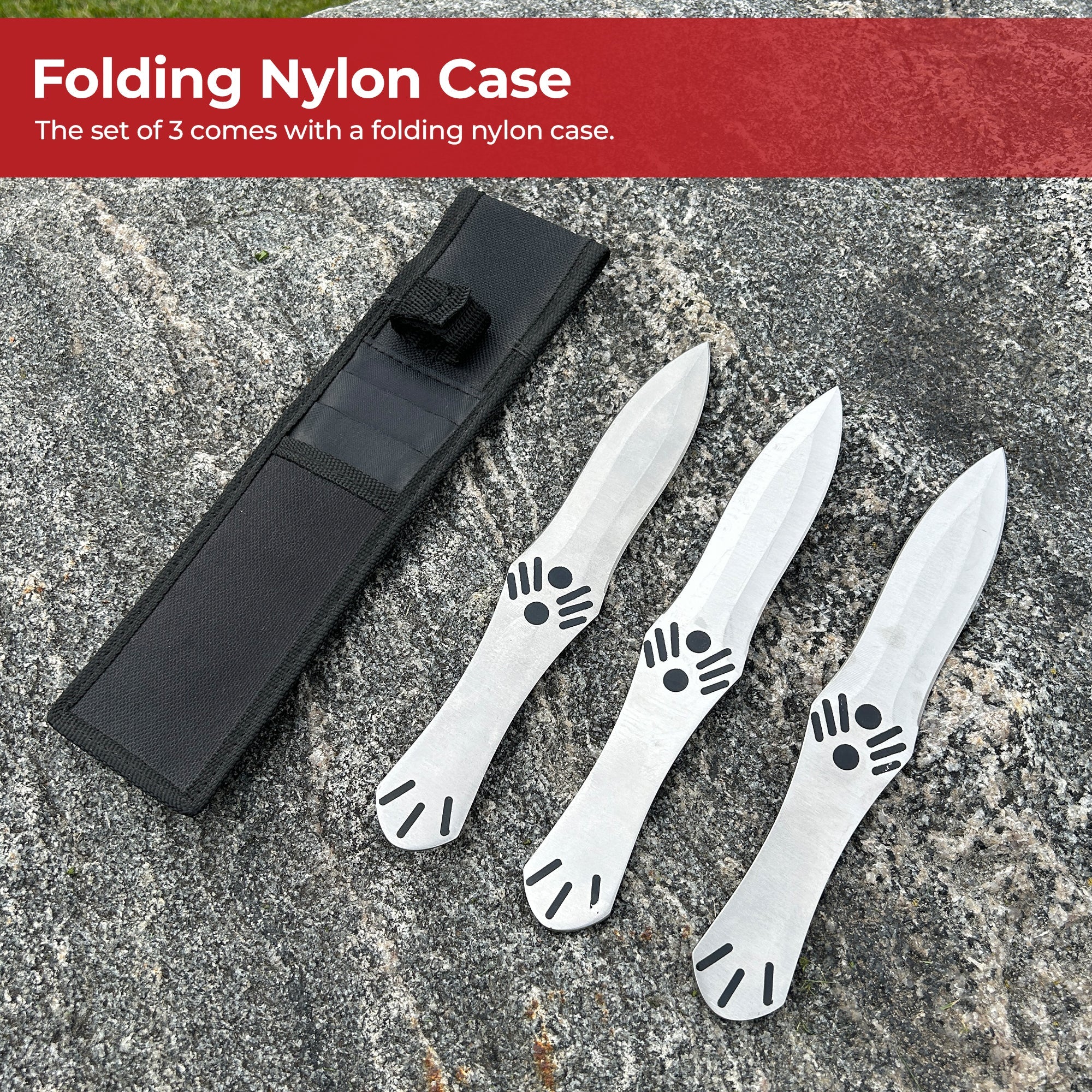 Assassins Creed Brotherhood Silver 3 Piece Throwing Knife Set knives - Tophatter Daily Deals