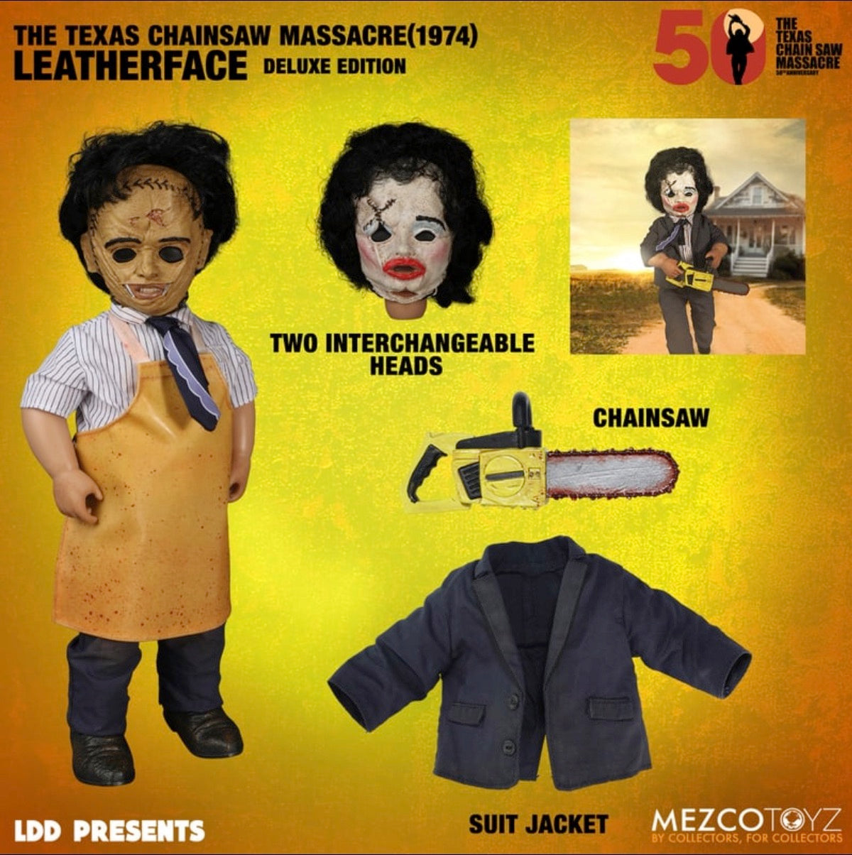 Texas Chainsaw Massacre - Living Dead Dolls Presents Leatherface Deluxe Edition Collectible Doll - Tophatter Daily Deals