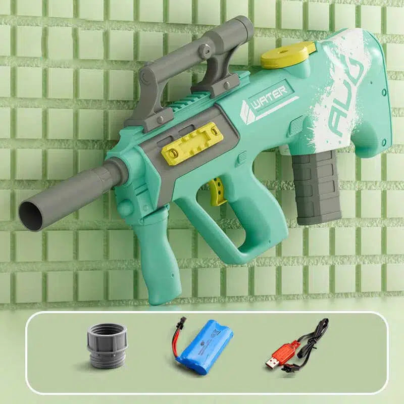 AUG Electric Squirting Soaker Blaster Water Gun green - Tophatter Daily Deals