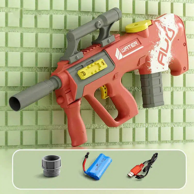 AUG Electric Squirting Soaker Blaster Water Gun red - Tophatter Daily Deals