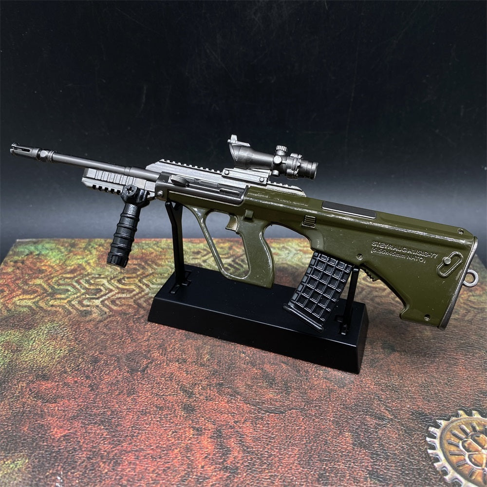 Pendant Metal Miniature AUG Gun 10CM/3.9" With Metal Stand - Tophatter Daily Deals