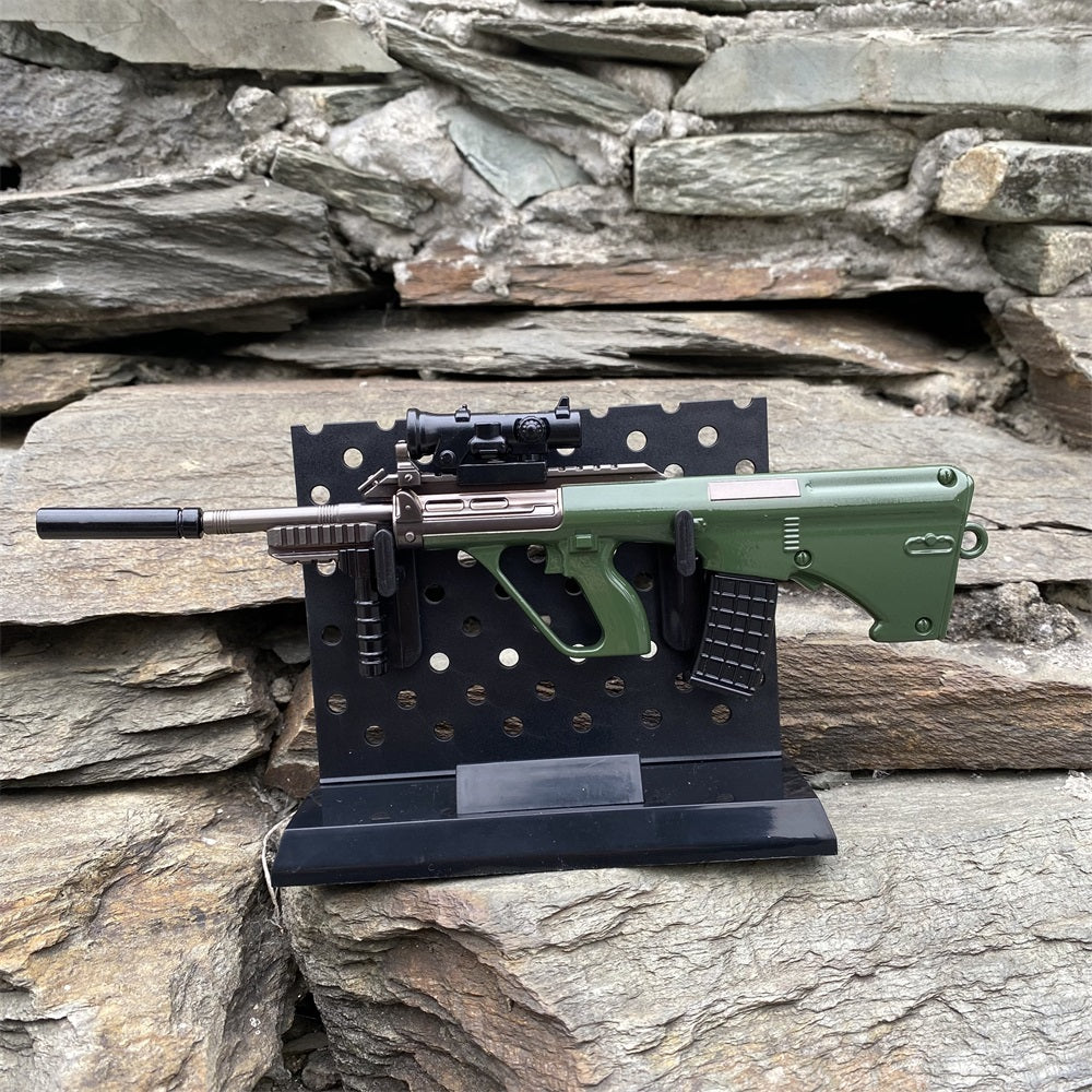 Pendant Metal Miniature AUG Gun 10CM/3.9" With Plastic Stand - Tophatter Daily Deals