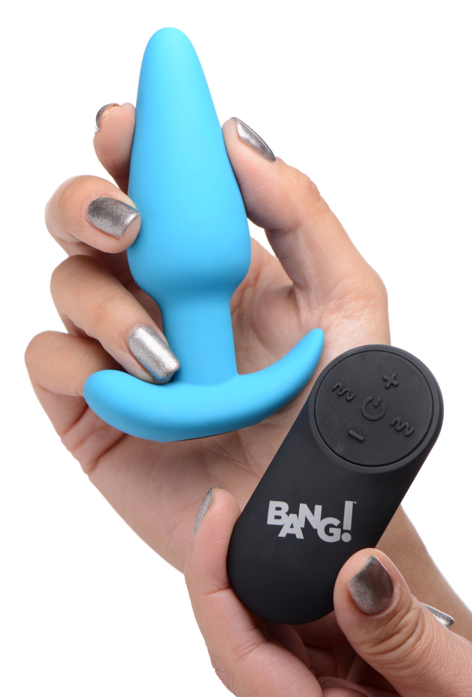 Remote Control Silicone Butt Plug 21X Vibrating Blue > Anal Range > Vibrating Butt Plugs - Tophatter Daily Deals
