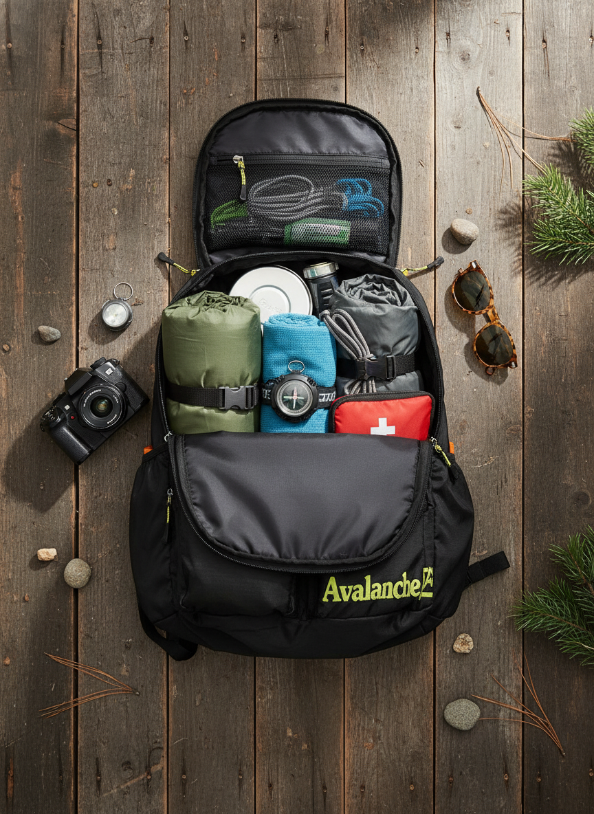 Avalanche Davis Backpack – Outdoor Travel Backpack with Padded Mesh Back & Multi-Pocket Storage Handbags & Wallets - Tophatter Daily Deals