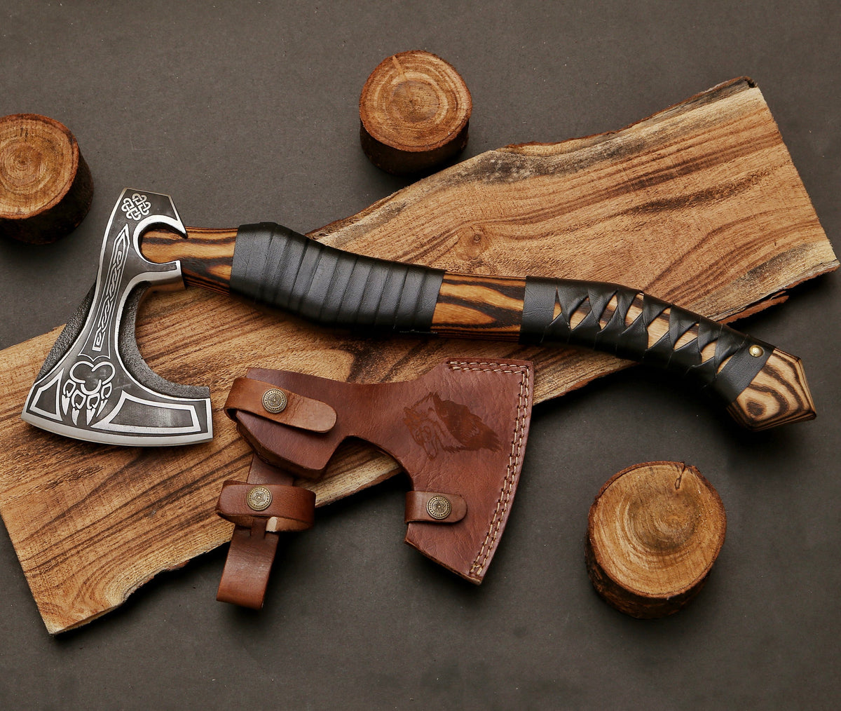 Norse Bear Functional Medieval Viking Bearded Axe Hatchet - TOPHATTER'S ARMORY DEALS Collectible Weapons - Tophatter Daily Deals