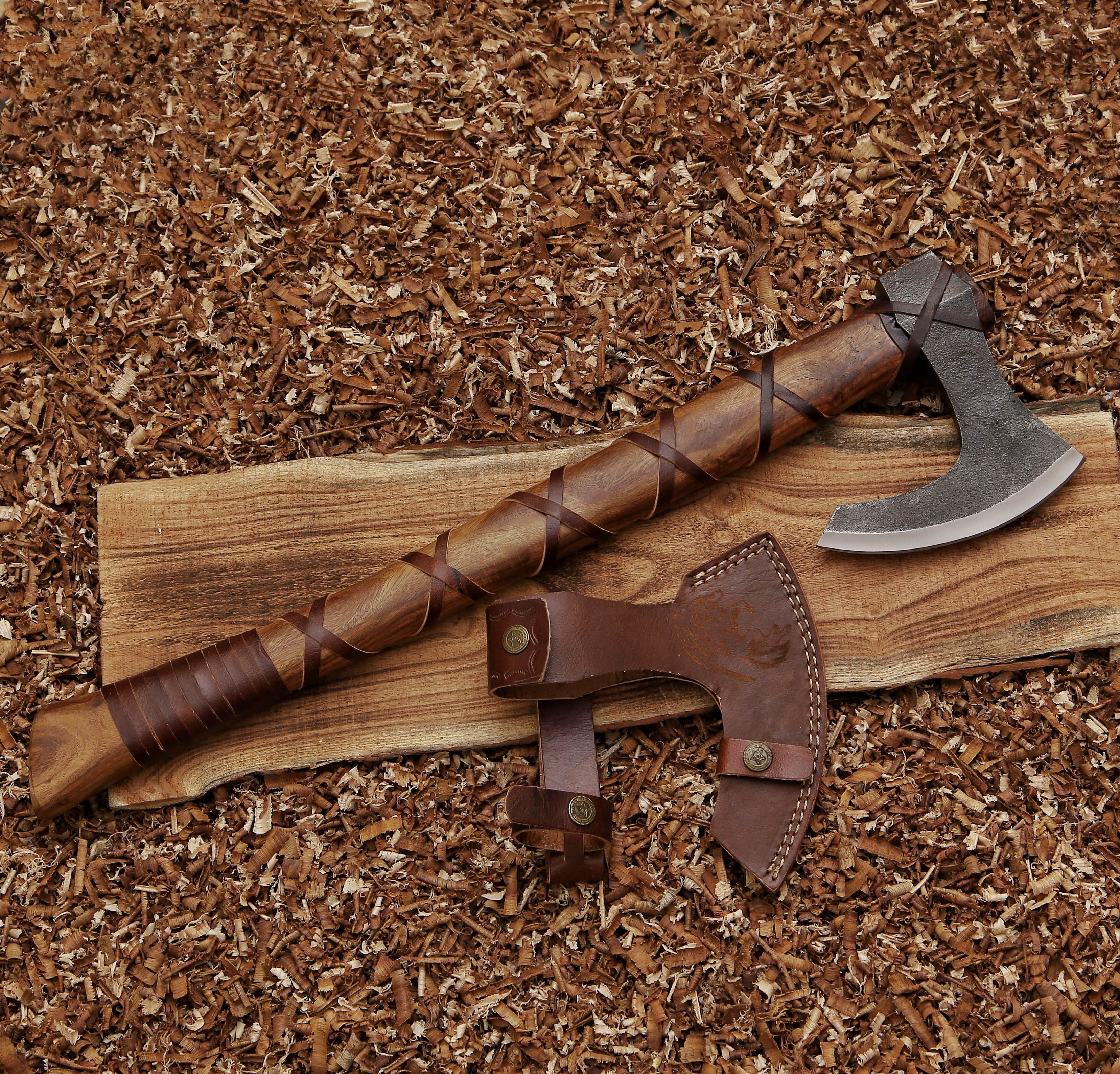 Hand Forged Functional Outdoor Viking Bearded Axe - Tophatter's Guns'N'Weapons Store Collectible Weapons - Tophatter Daily Deals