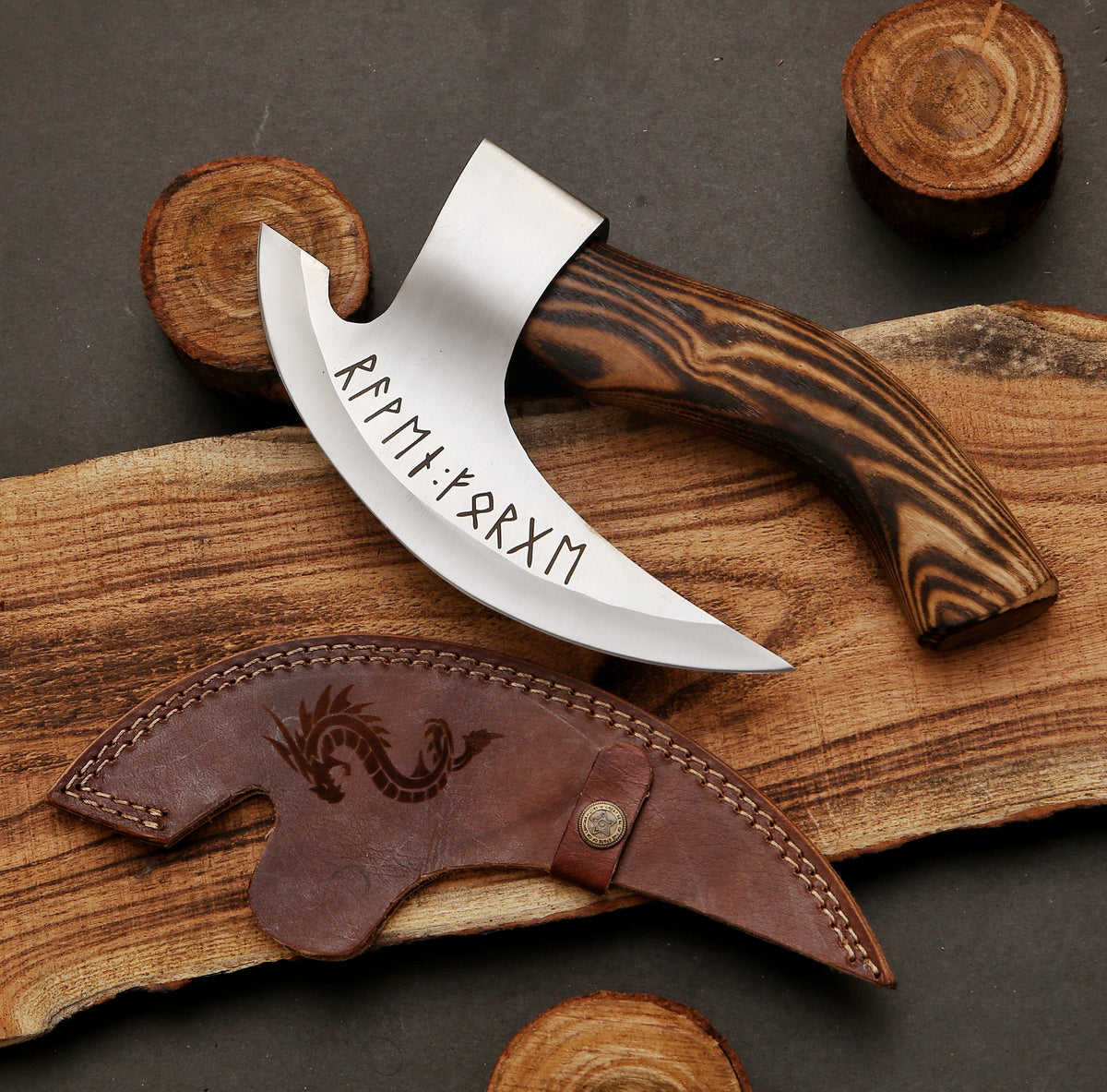 Hand Forged Viking Style Pizza Axe - TOPHATTER'S ARMORY DEALS Collectible Weapons - Tophatter Daily Deals