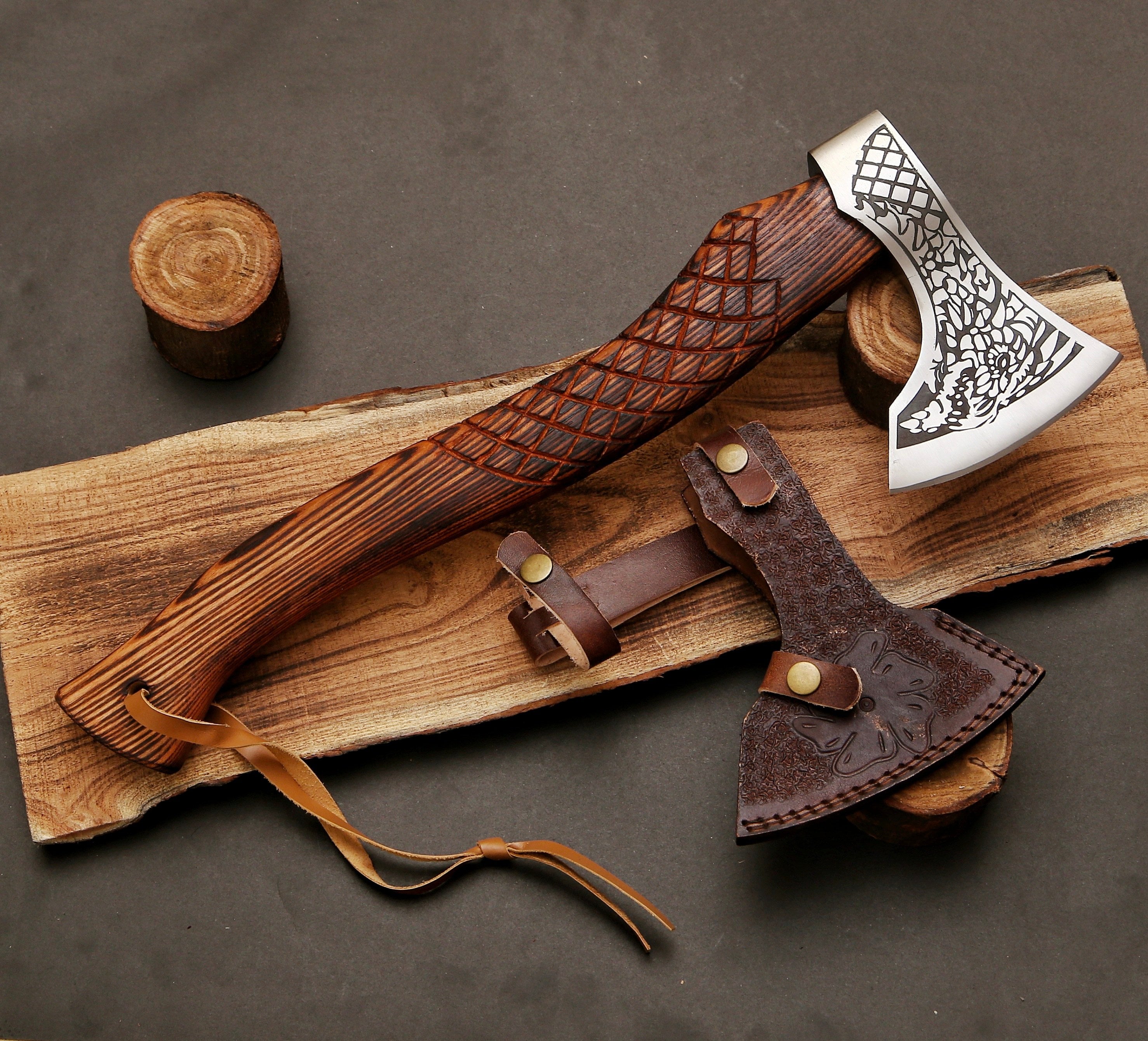 Norse Dragon Functional Medieval Viking Bearded Axe Hatchet - TOPHATTER'S ARMORY DEALS Collectible Weapons - Tophatter Daily Deals
