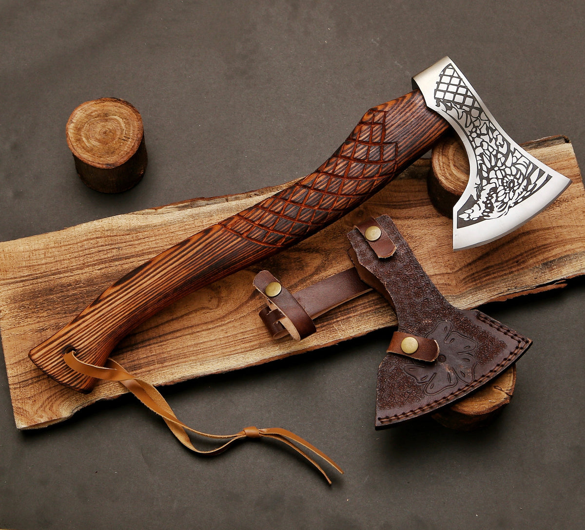 Norse Dragon Functional Medieval Viking Bearded Axe Hatchet - TOPHATTER'S ARMORY DEALS Collectible Weapons - Tophatter Daily Deals