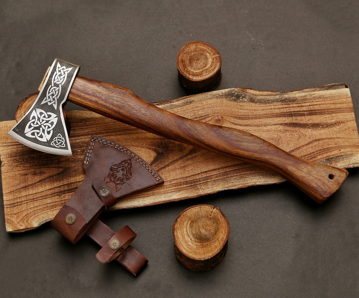 Hand Forged Celtic Viking Battle Axe - TOPHATTER'S ARMORY DEALS Collectible Weapons - Tophatter Daily Deals