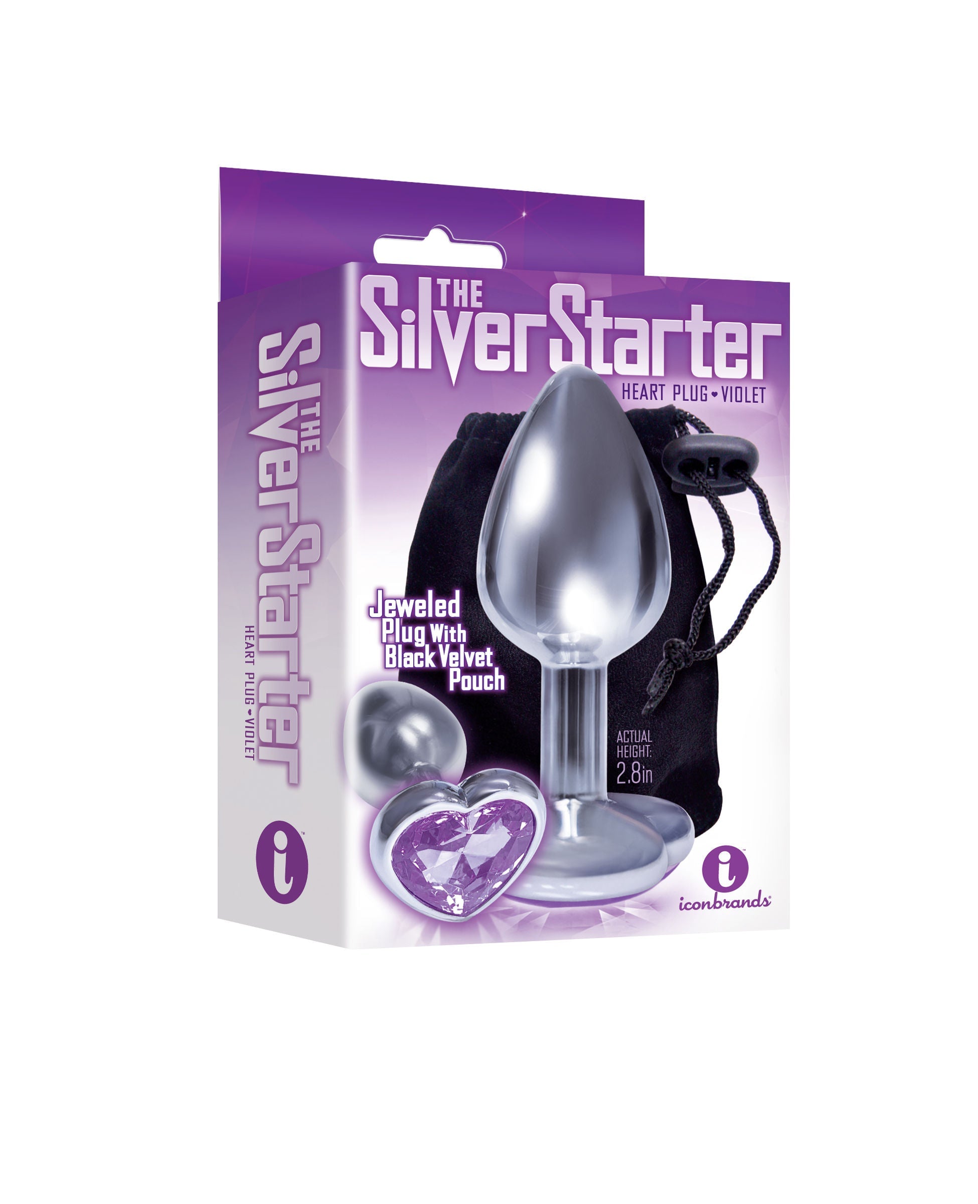 The 9's Silver Starter (Violet) – Stainless Steel Butt Plug > Anal Range > Jewel Butt Plugs - Tophatter Daily Deals
