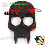Demonic Skull Self Defense Keychain ABS Knuckles - 8 Colors! Black w Red Splash SD-KeyChain - Tophatter Daily Deals