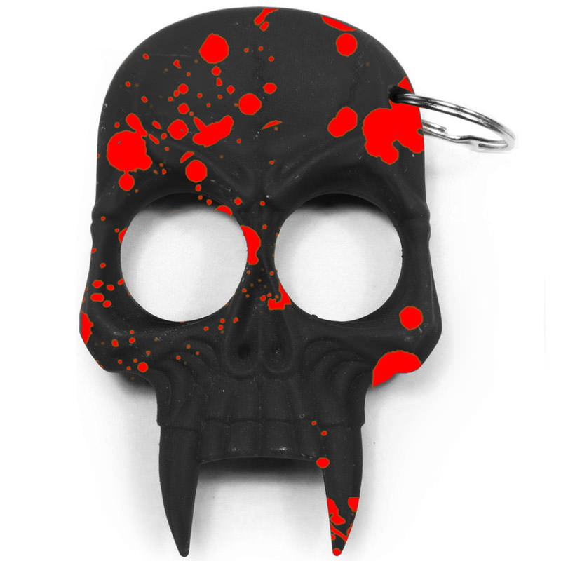 Demonic Skull Self Defense Keychain Black With Red Splash - Tophatter's Army Products & Self Defense Collectible Weapons - Tophatter Daily Deals