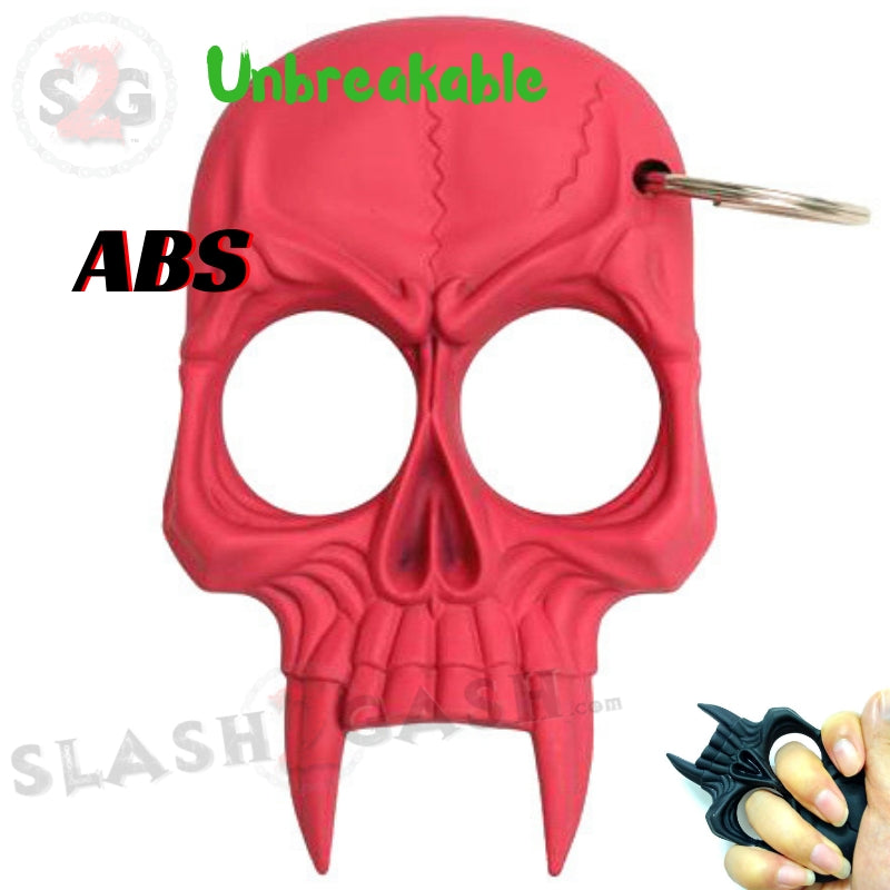 Demonic Skull Self Defense Keychain ABS Knuckles - 8 Colors! Pink SD-KeyChain - Tophatter Daily Deals