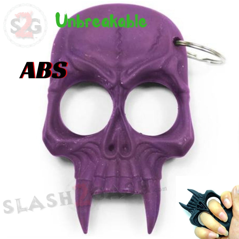 Demonic Skull Self Defense Keychain ABS Knuckles - 8 Colors! Purple SD-KeyChain - Tophatter Daily Deals