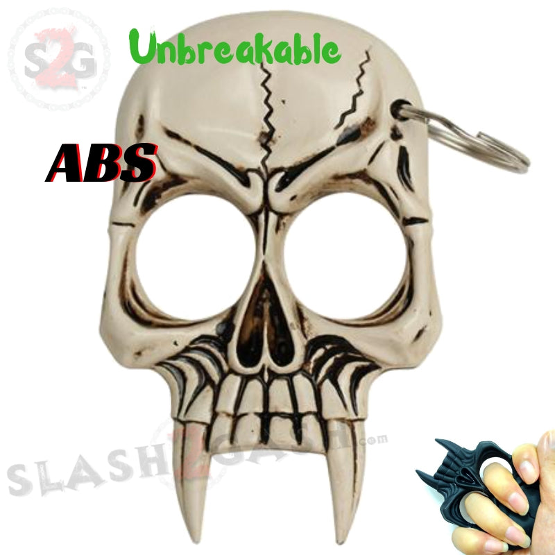 Demonic Skull Self Defense Keychain ABS Knuckles - 8 Colors! Bone SD-KeyChain - Tophatter Daily Deals