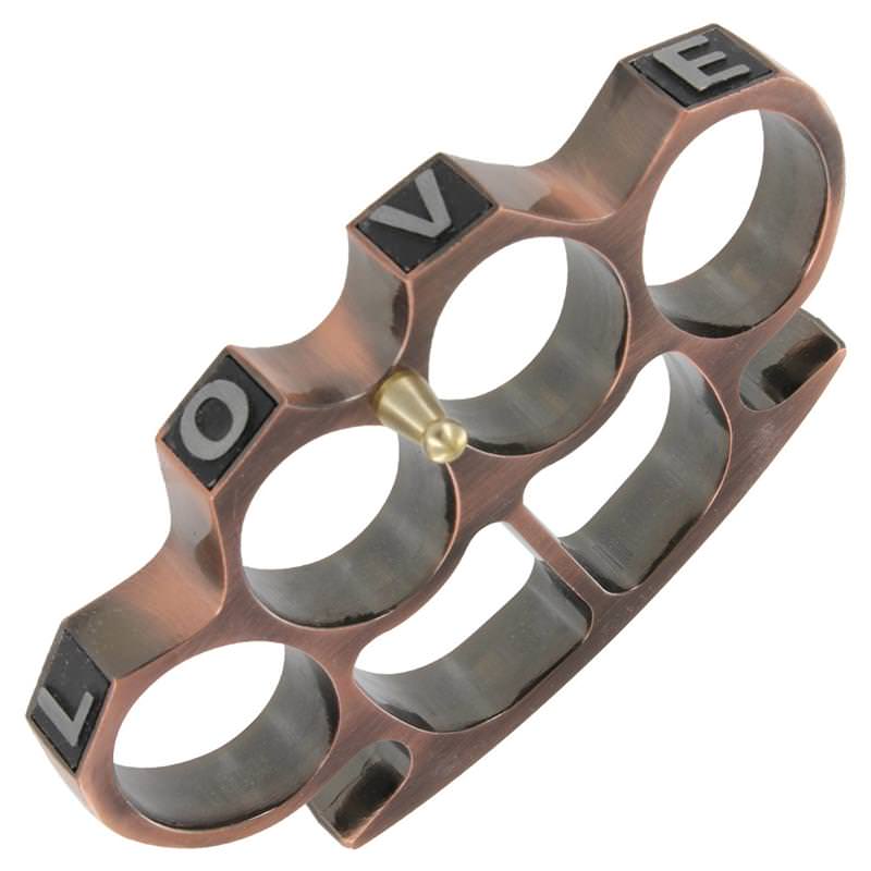 A Lover Not A Fighter Knuckle Buckle Copper - Tophatter's Army Products & Self Defense Collectible Weapons - Tophatter Daily Deals