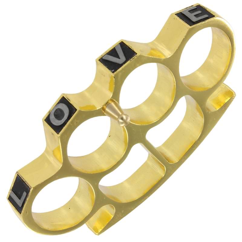 A Lover Not A Fighter Knuckle Buckle Gold Collectible Weapons - Tophatter Daily Deals