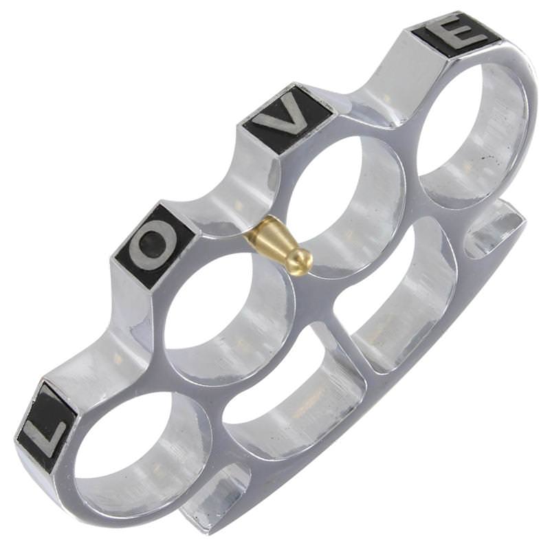 A Lover Not A Fighter Knuckle Buckle Silver Collectible Weapons - Tophatter Daily Deals