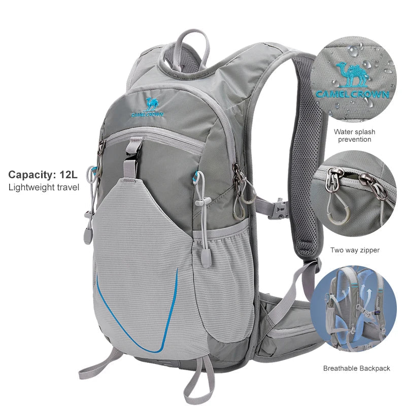 12L Waterproof Mountaineering Backpack Grey Backpacks - Tophatter Daily Deals