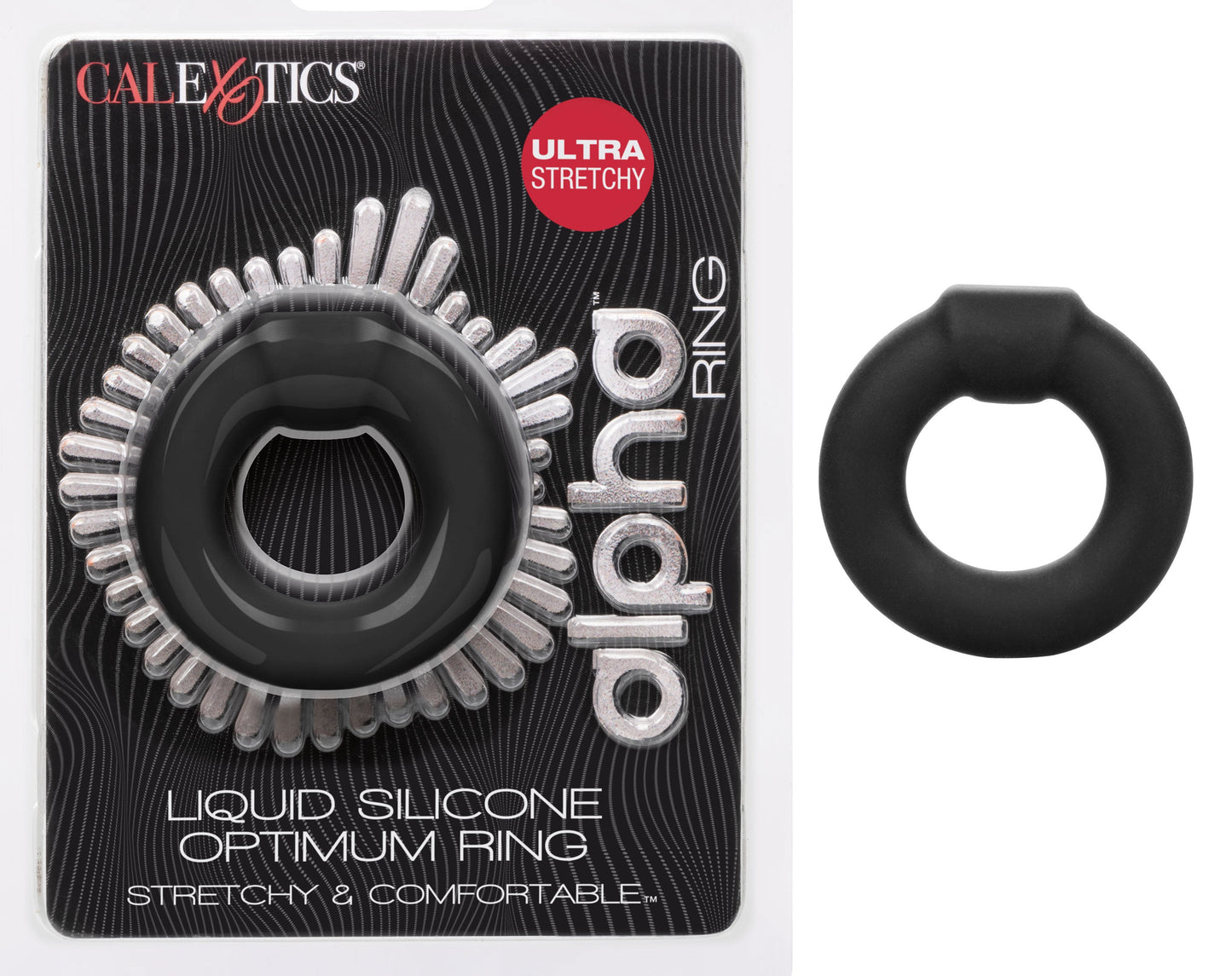 Alpha Liquid Silicone Optimum Ring Ultra Stretchy Black Size Medium > Cock Ring > Single - Tophatter Daily Deals