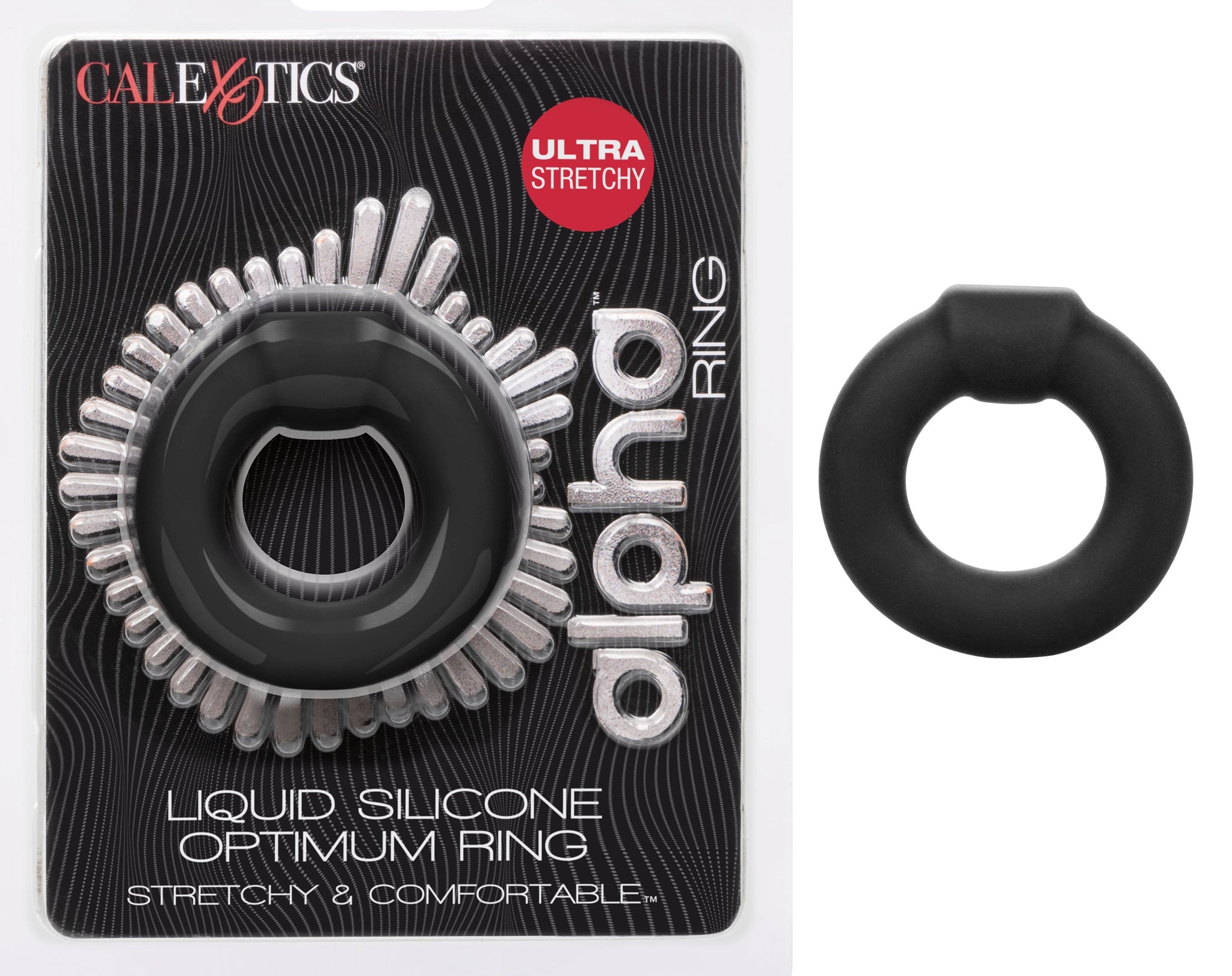 Alpha Liquid Silicone Optimum Ring Ultra Stretchy Black Size Medium > Cock Ring > Single - Tophatter Daily Deals