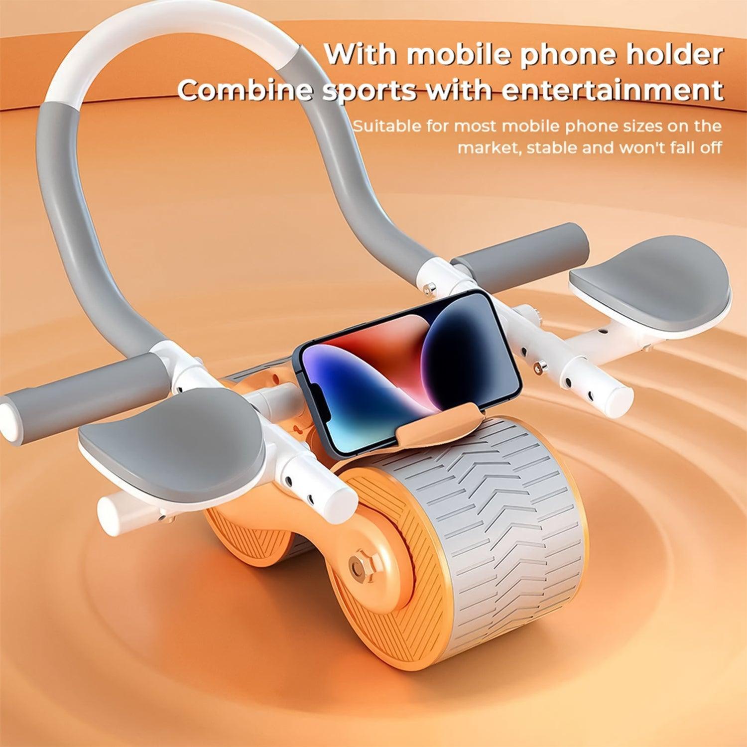 Roller for Abs Workout - Ab Roller Wheel Automatic Spring Back Elbow Support Tool Exercise & Fitness - Tophatter Daily Deals