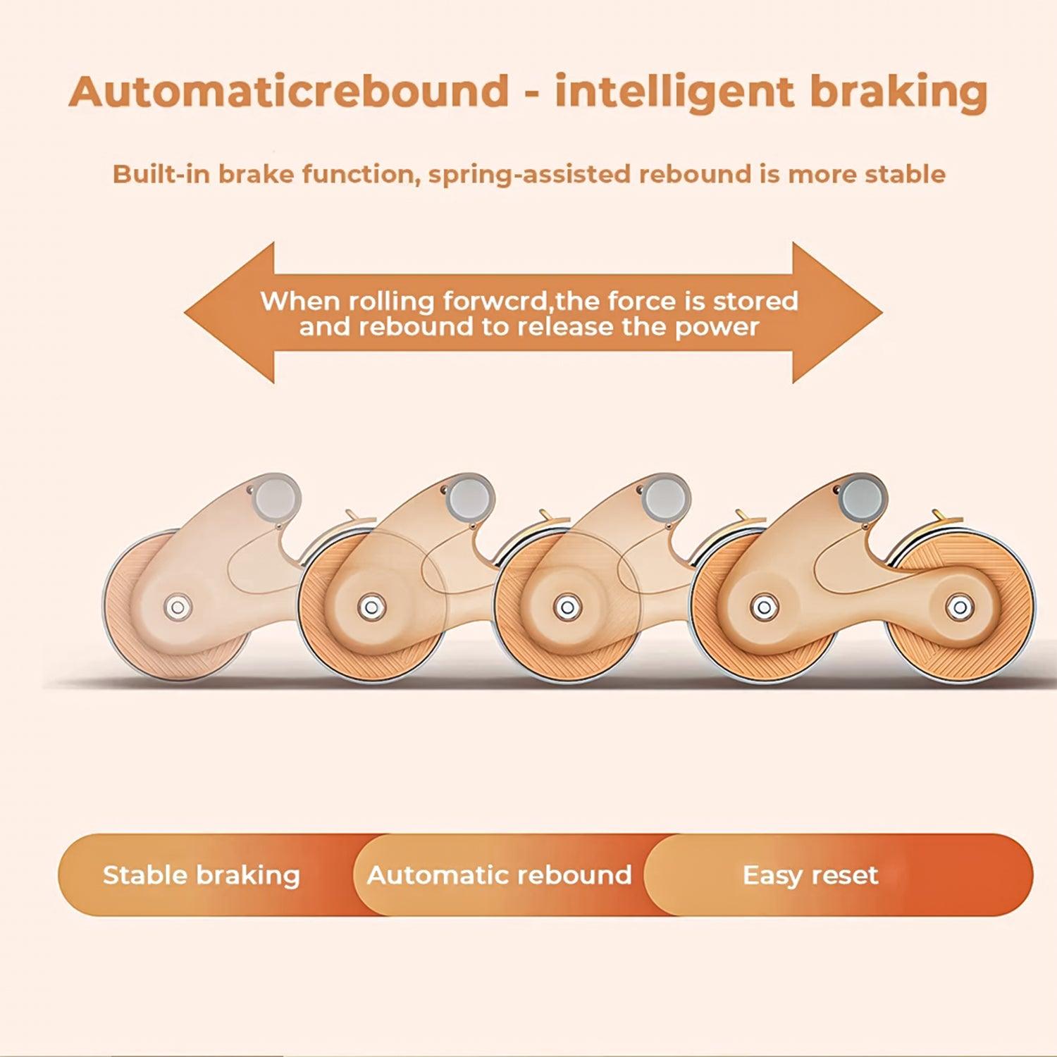 Roller for Abs Workout - Ab Roller Wheel Automatic Spring Back Elbow Support Tool Exercise & Fitness - Tophatter Daily Deals