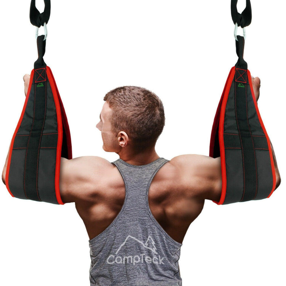 Hanging Ab Straps - Ab Slings Straps - Rip Resistant Heavy Duty Pair for Pull Up Bar Hanging Leg Raiser Fitness with Big D-ring Steel Quick Exercise & Fitness - Tophatter Daily Deals