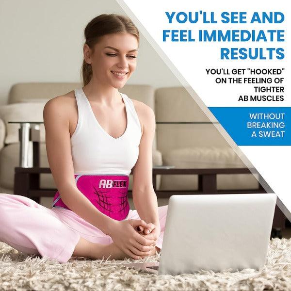 Stomach Toner Belt - ABFLEX Ab Toning Belt and Ab Stimulator for Slender Toned Stomach Muscles Pink Health Care - Tophatter Daily Deals