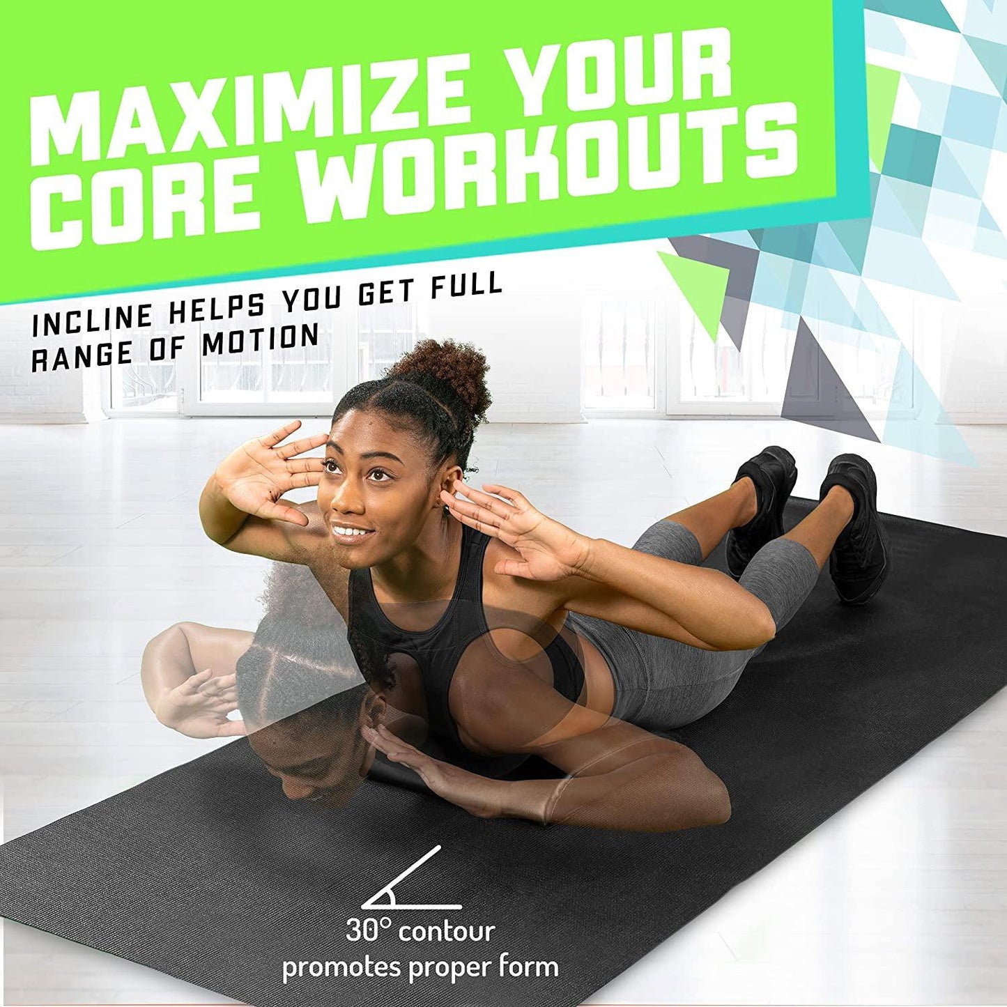 Ab Mat Sit Ups - Ab Pad Mat Sit Up Abdominal Workout Core Stomach CrossFit Cushion Gym Exerciser Exercise & Fitness - Tophatter Daily Deals