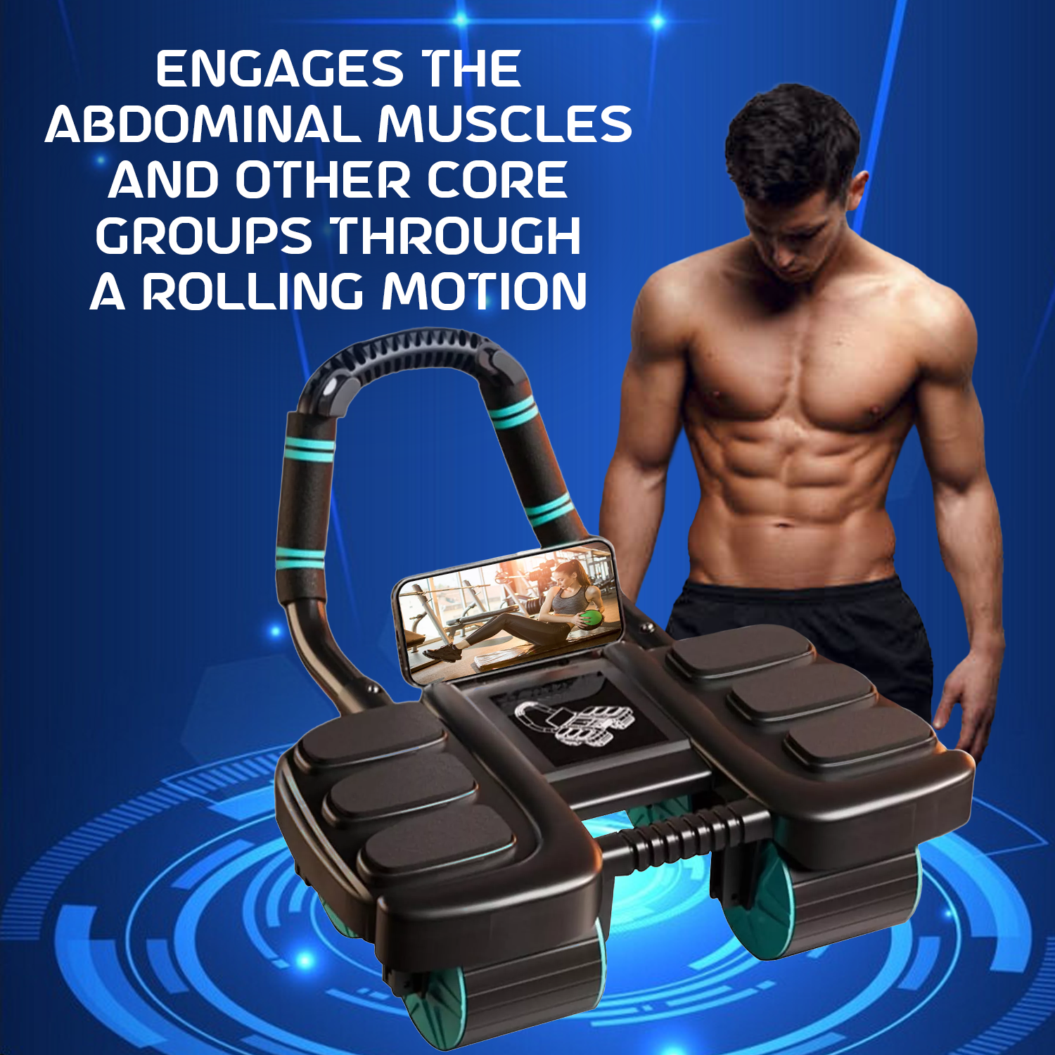 Abdominal Roller Wheel – 6 Elbow Support Non-Slip Fitness Wheel for Abs Workout & Core Training Exercise & Fitness - Tophatter Daily Deals