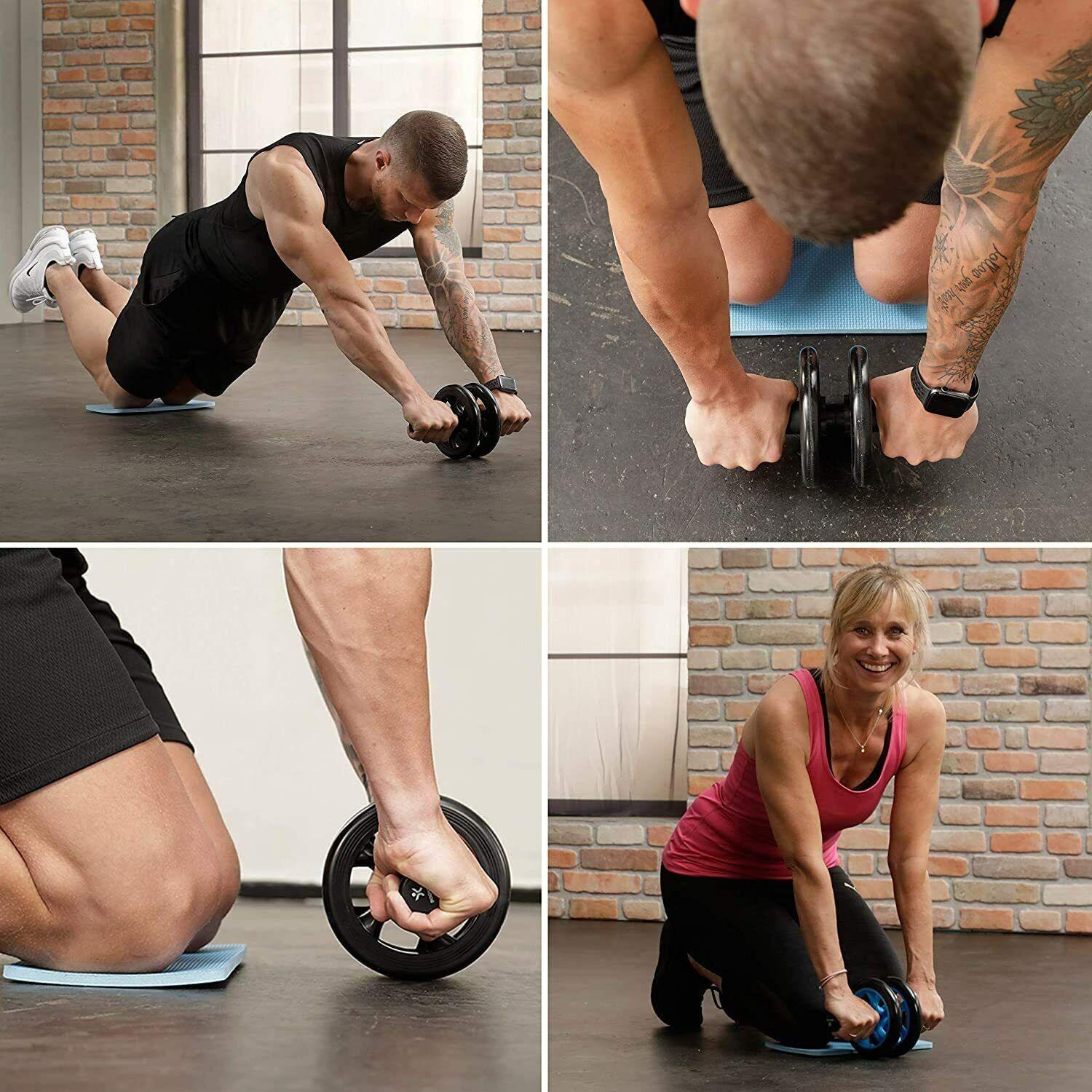 AB Roller Wheel - Abdominal Roller Exercise Wheel for Home Gym Fitness Equipment Accessories Exercise & Fitness - Tophatter Daily Deals