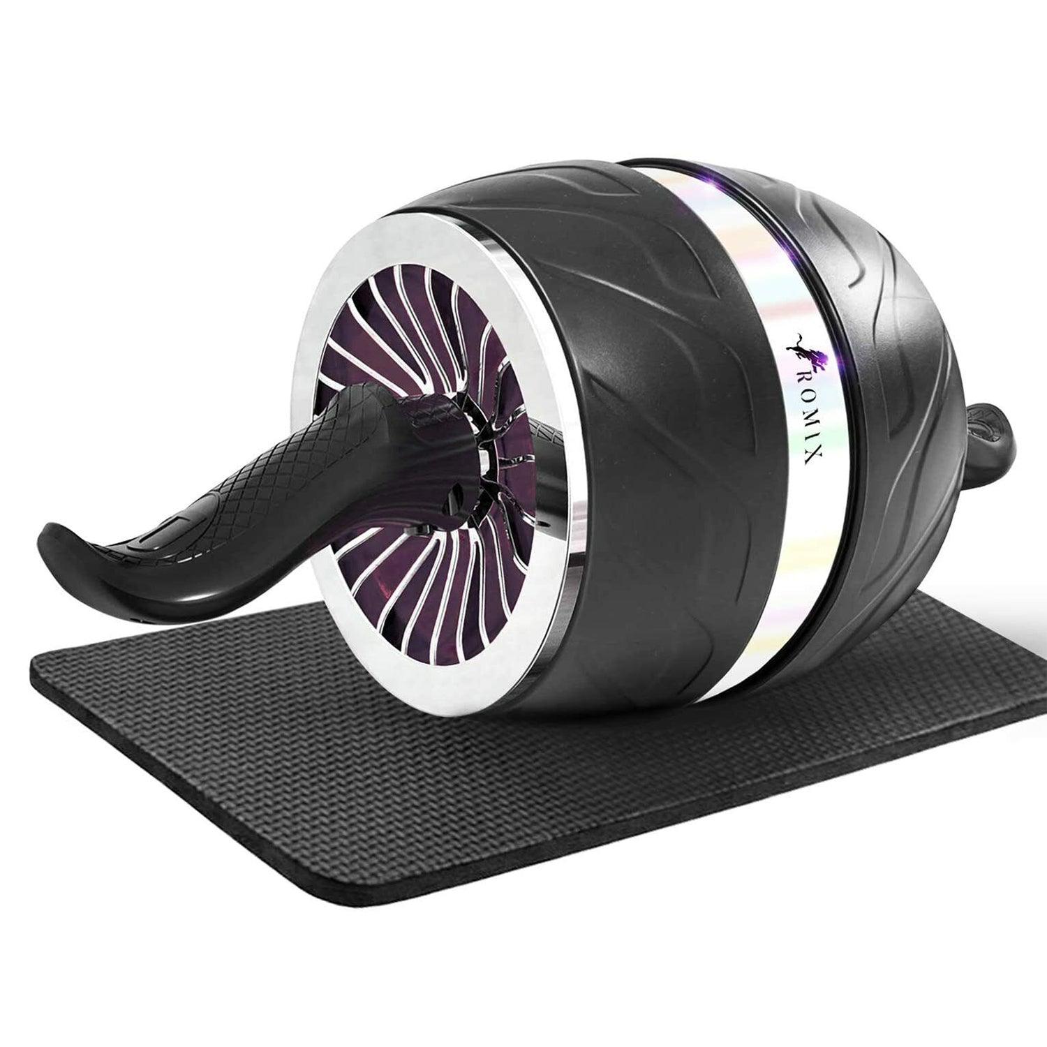 Abdominal Exercise Roller - Chunky wheel AB Roller with Extra Thick Knee Pad Core Workout Abdominal Exercise Exercise & Fitness - Tophatter Daily Deals