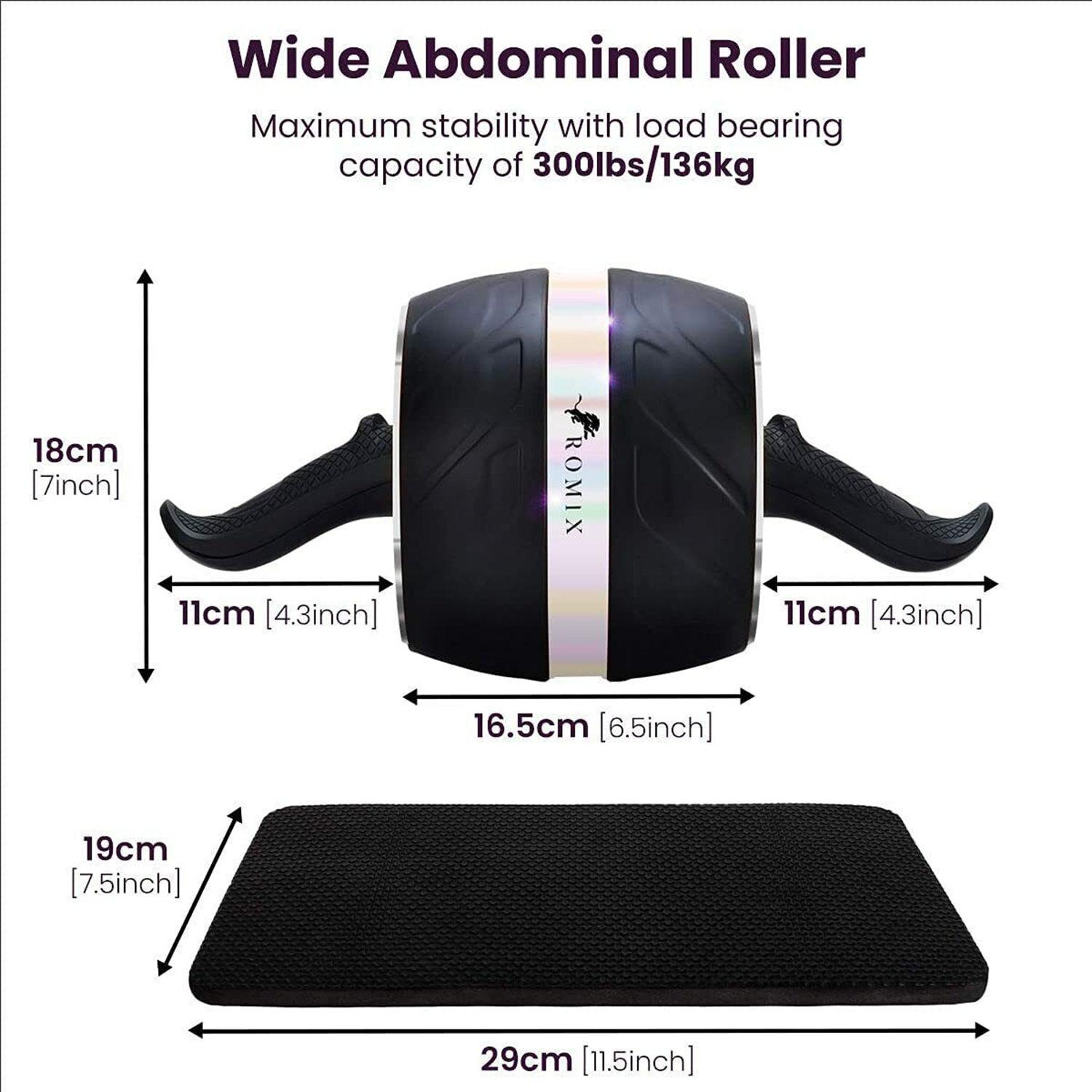 Abdominal Exercise Roller - Chunky wheel AB Roller with Extra Thick Knee Pad Core Workout Abdominal Exercise Exercise & Fitness - Tophatter Daily Deals