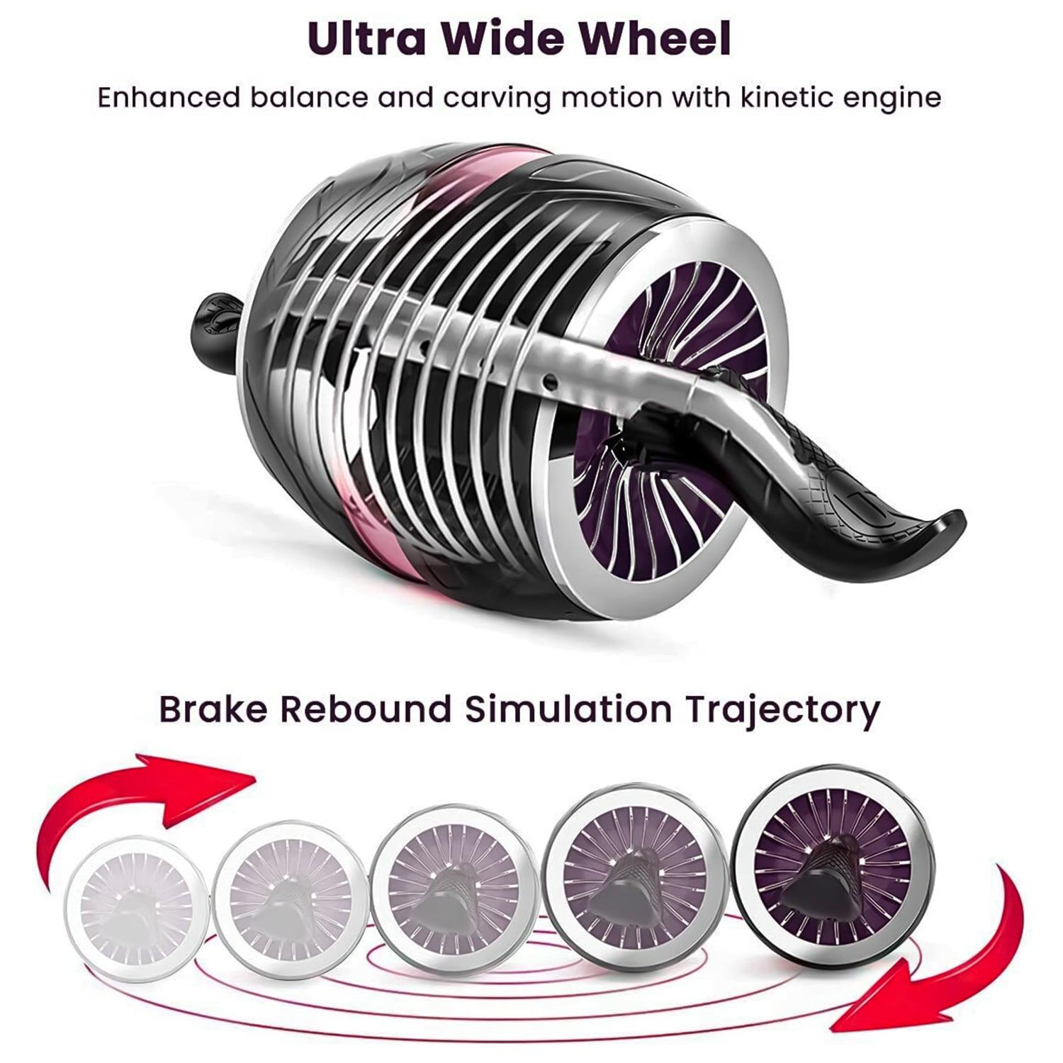 Abdominal Exercise Roller - Chunky wheel AB Roller with Extra Thick Knee Pad Core Workout Abdominal Exercise Exercise & Fitness - Tophatter Daily Deals